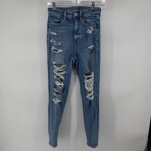 American Eagle Outfitters‎ Women's Size 2 Jeans Jegging High Rise Blue Stretch